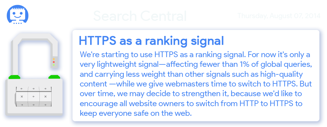 Google Search Central: HTTPS as a ranking signal