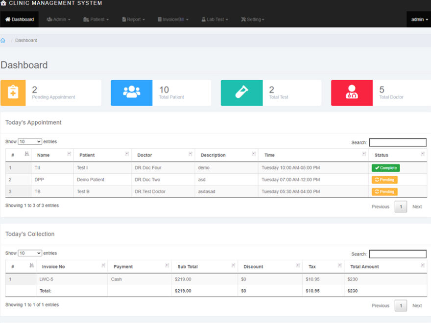 Hệ thống quản lý phòng khám bằng PHP Laravel